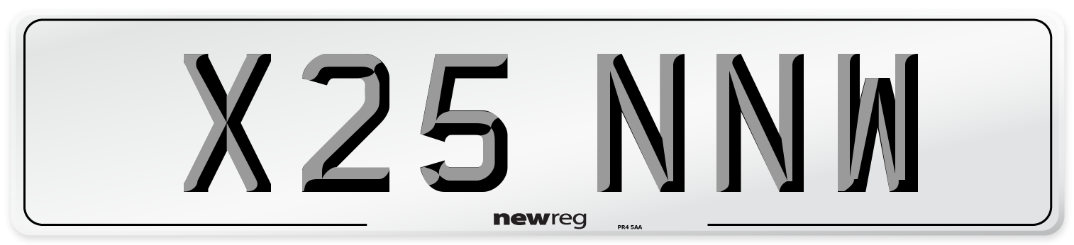 X25 NNW Number Plate from New Reg